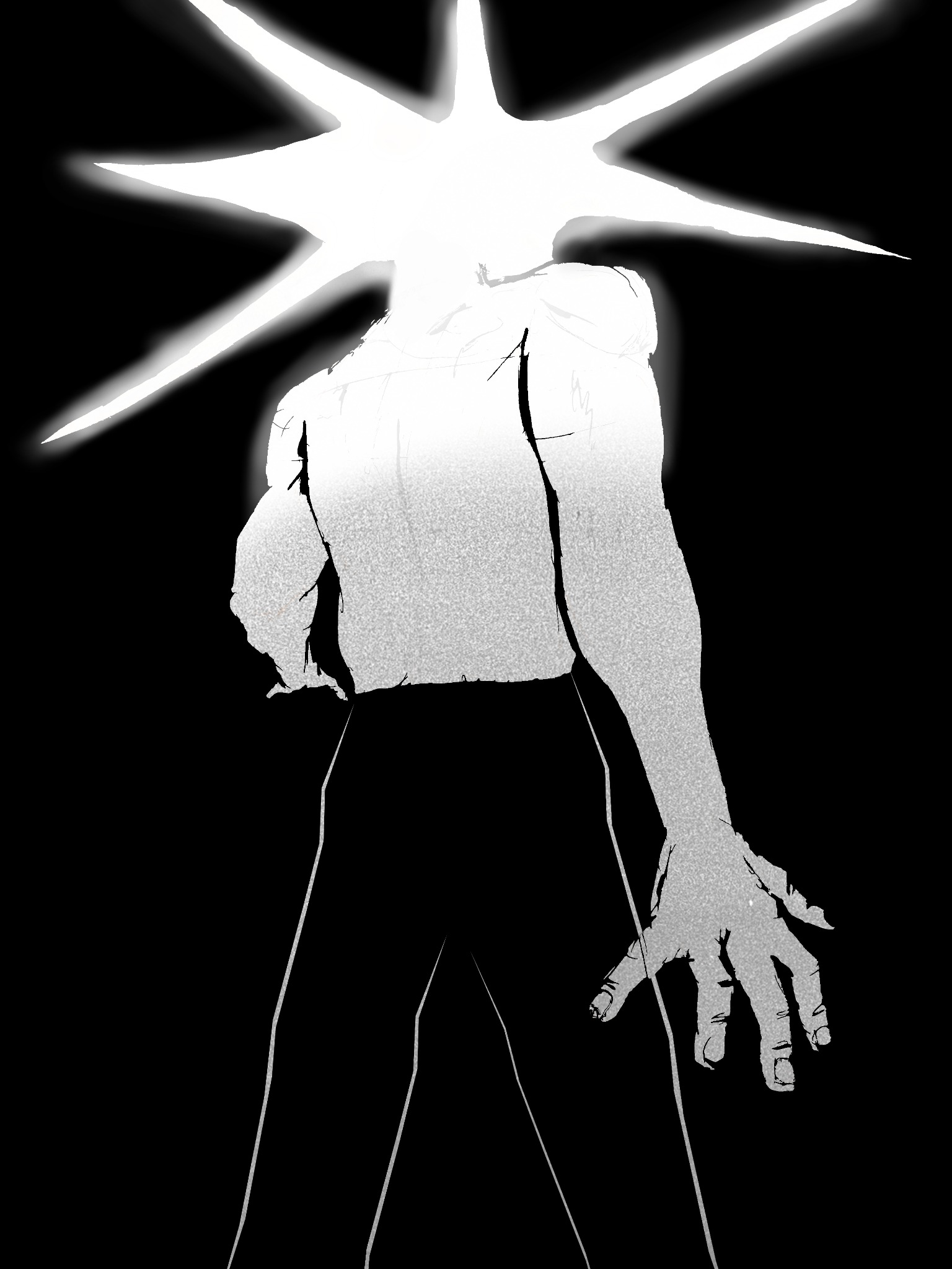 Glare high-contrast figure illustration