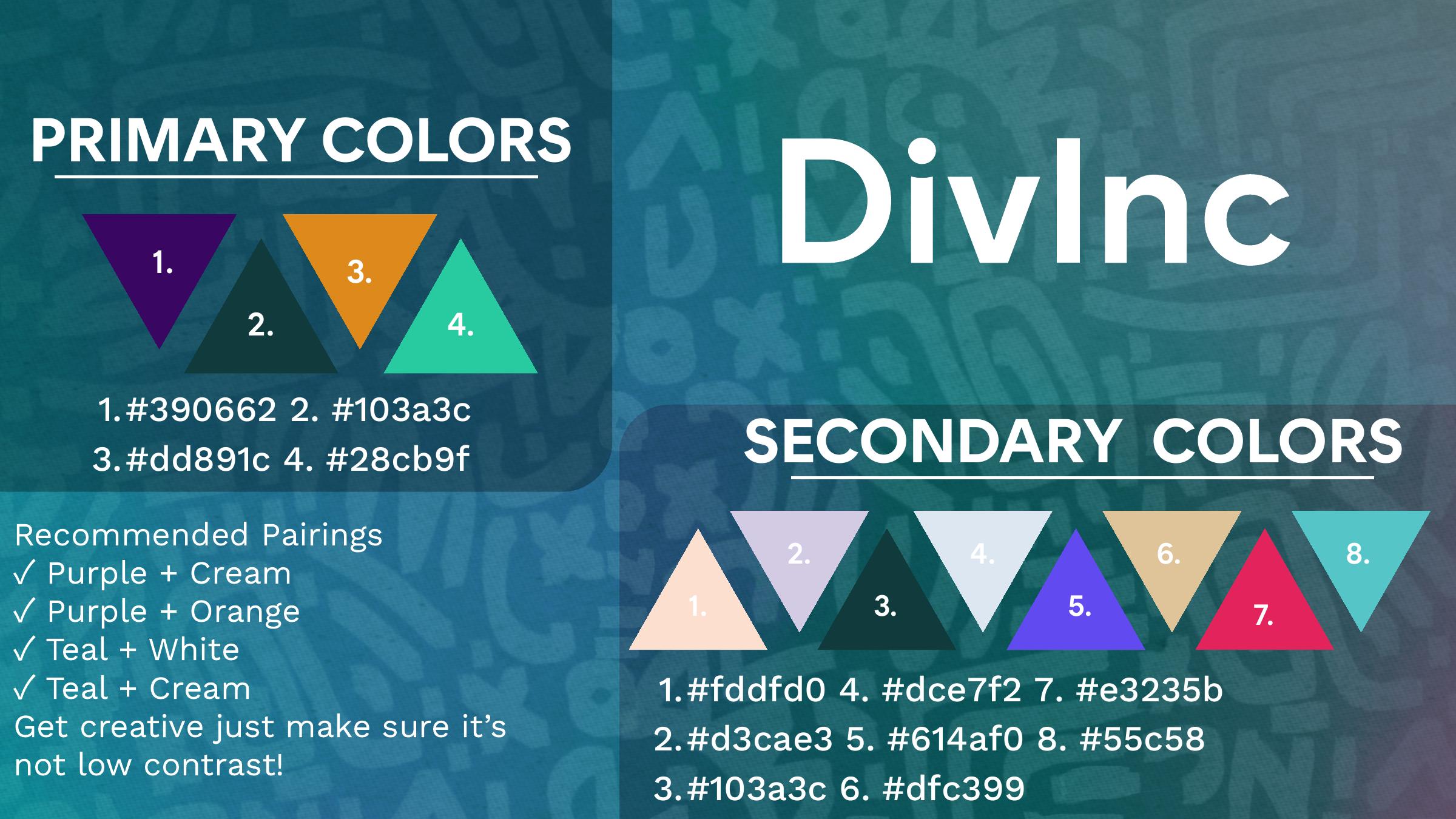 DivInc brand guide color system